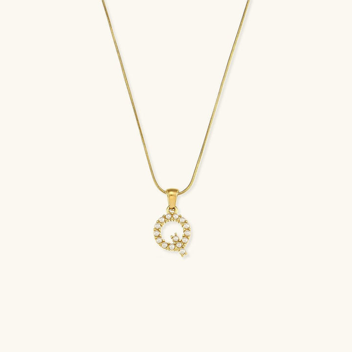 Augustine Initial Letter Pearl Necklace