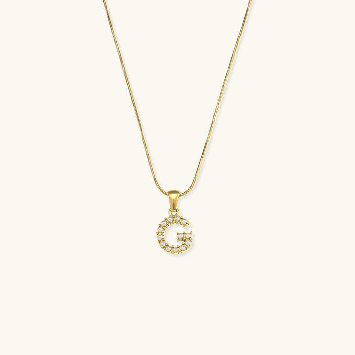 Augustine Initial Letter Pearl Necklace
