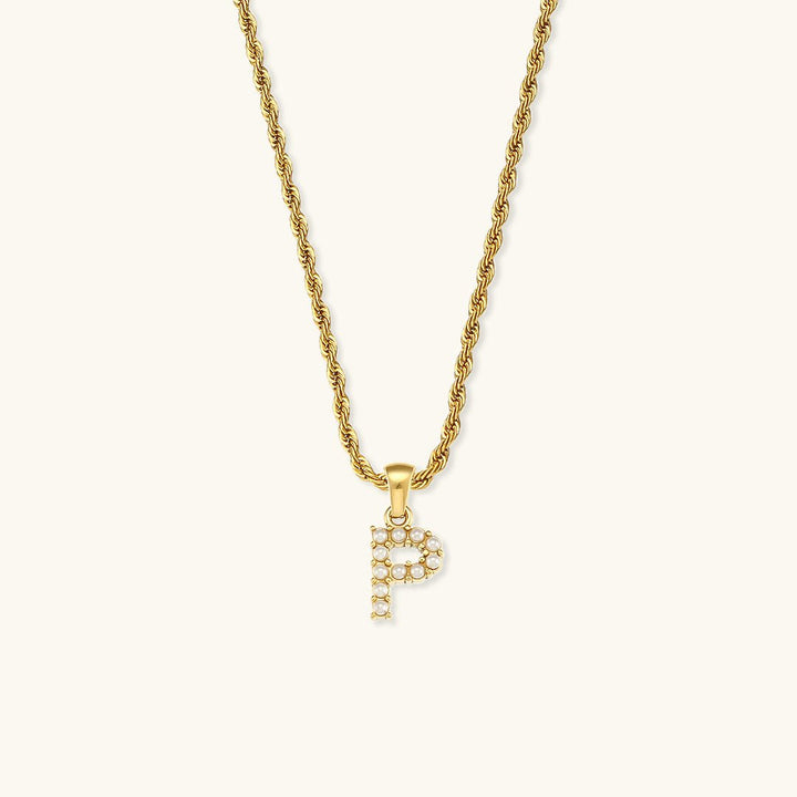Elodie Initial Letter Pearl Necklace