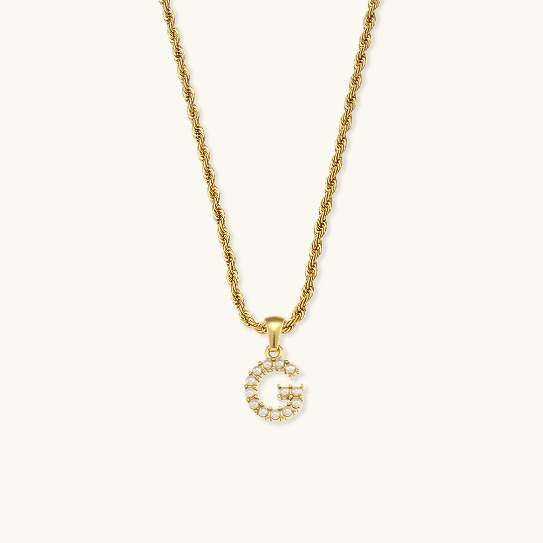 Elodie Initial Letter Pearl Necklace