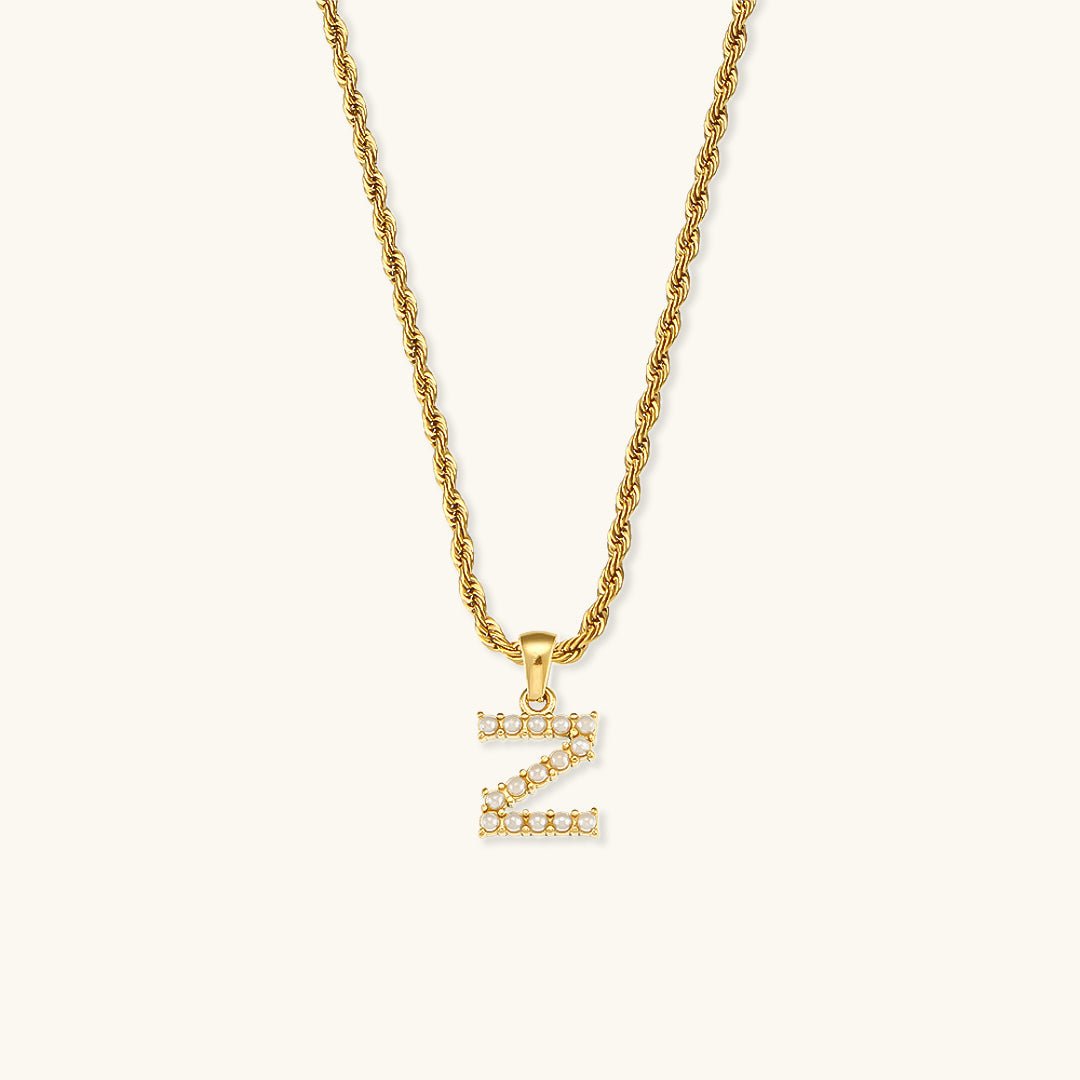 Elodie Initial Letter Pearl Necklace