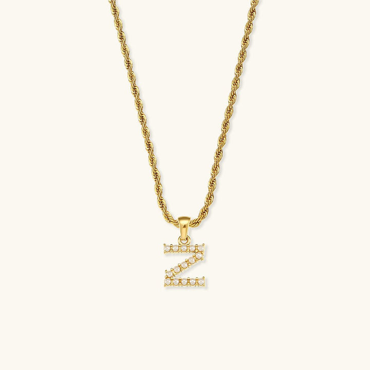 Elodie Initial Letter Pearl Necklace