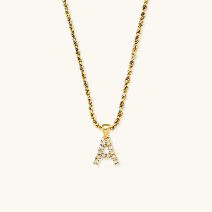 Elodie Initial Letter Pearl Necklace