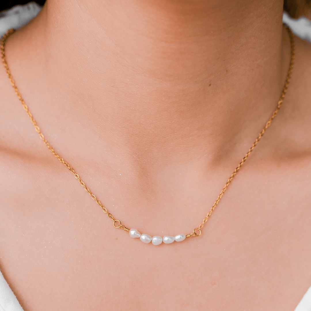 Fleur Freshwater Pearl Gold Necklace