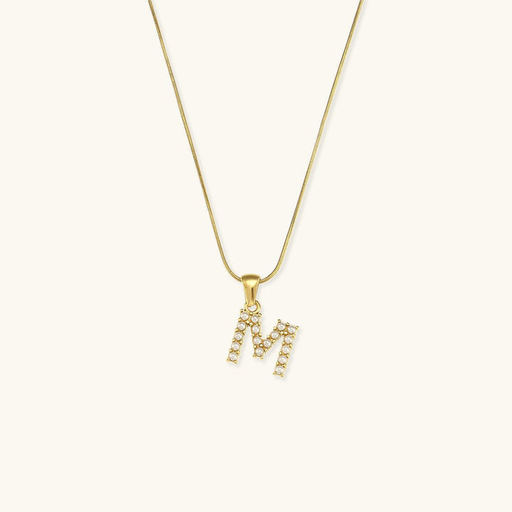 Augustine Initial Letter Pearl Necklace