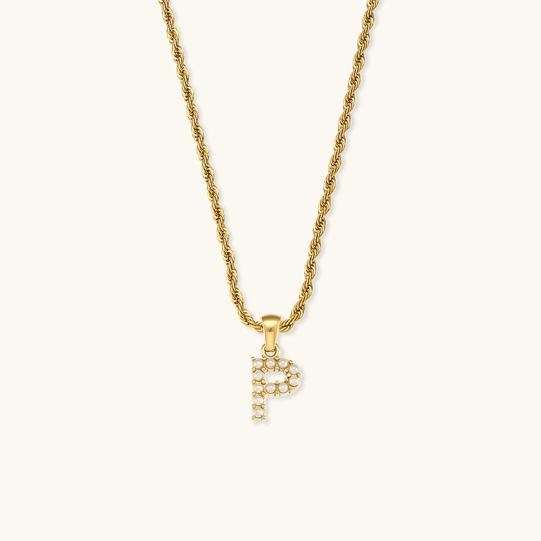 Elodie Initial Letter Pearl Necklace