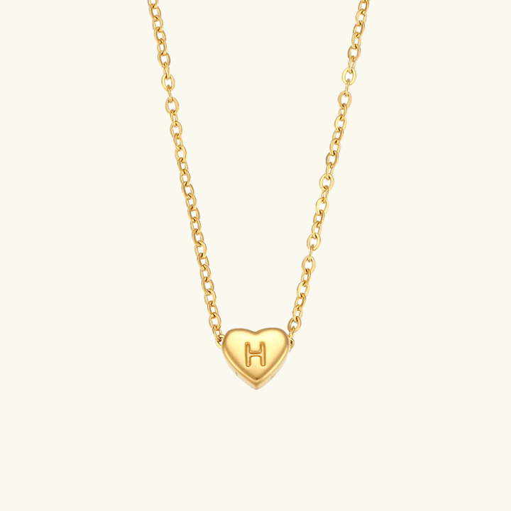 Heart Initial Gold Necklace