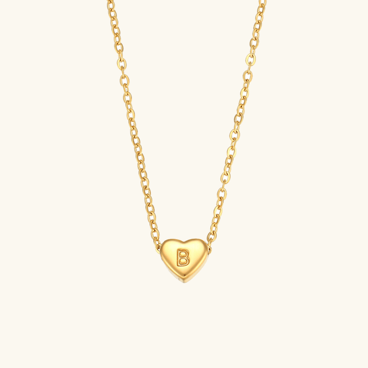 Heart Initial Gold Necklace